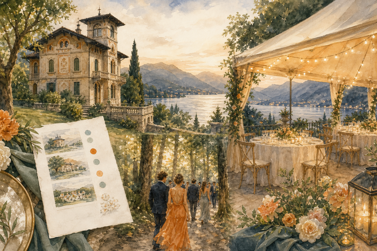 Italy destination wedding weekend itinerary and garden dinner