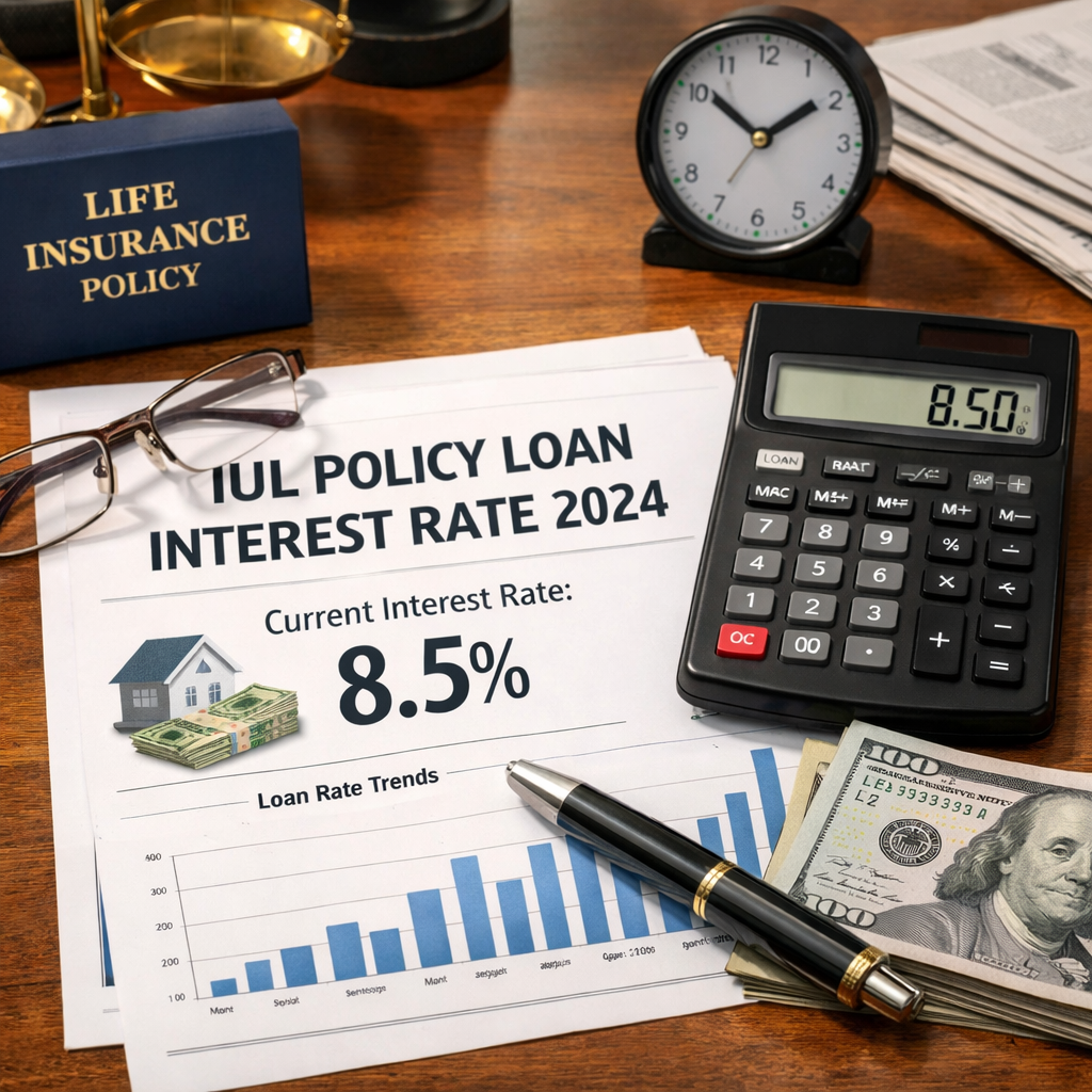 A photorealistic image related to iul-policy-loan-interest-rate-2024. Alt: iul-policy-loan-interest-rate-2024