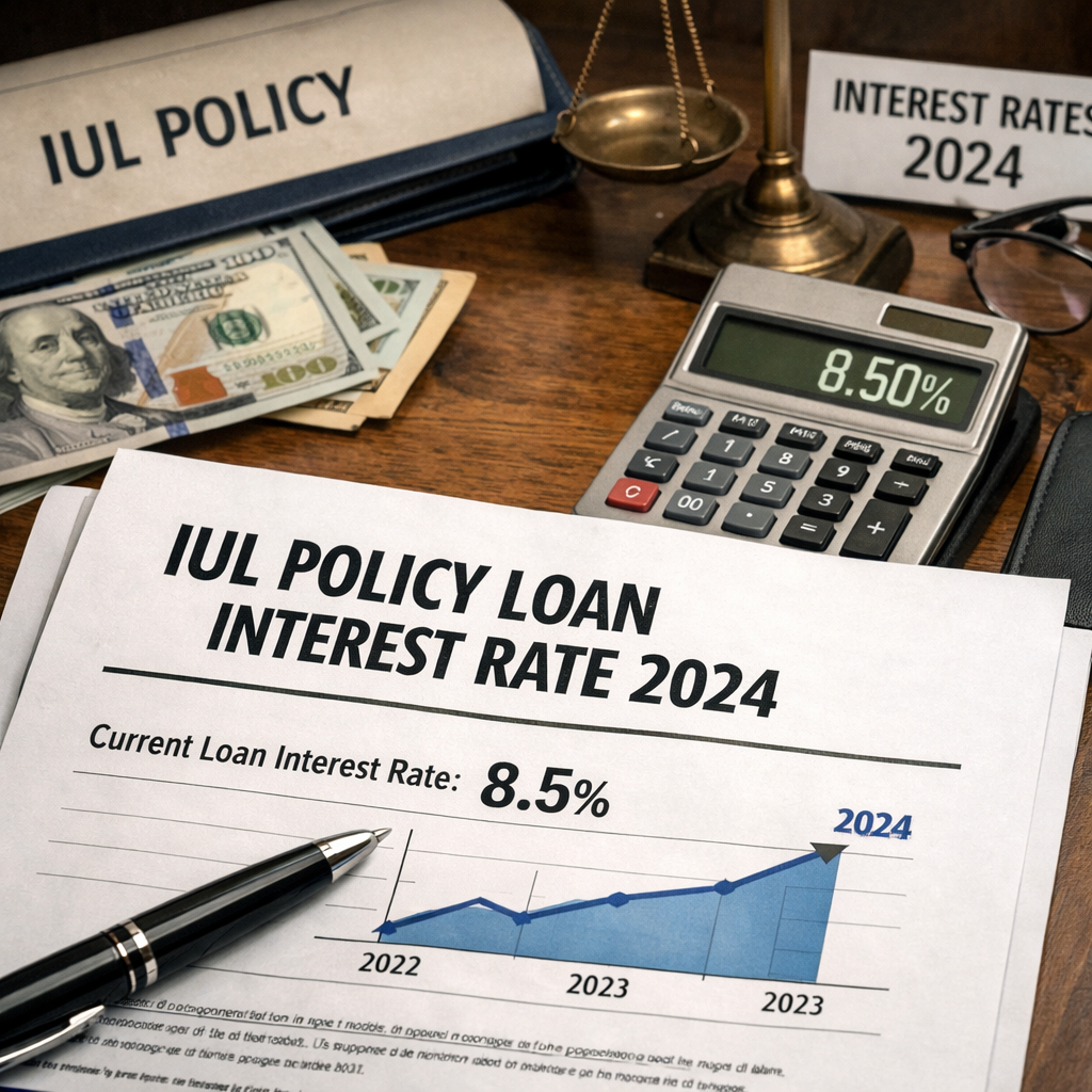 A photorealistic image related to iul-policy-loan-interest-rate-2024. Alt: iul-policy-loan-interest-rate-2024