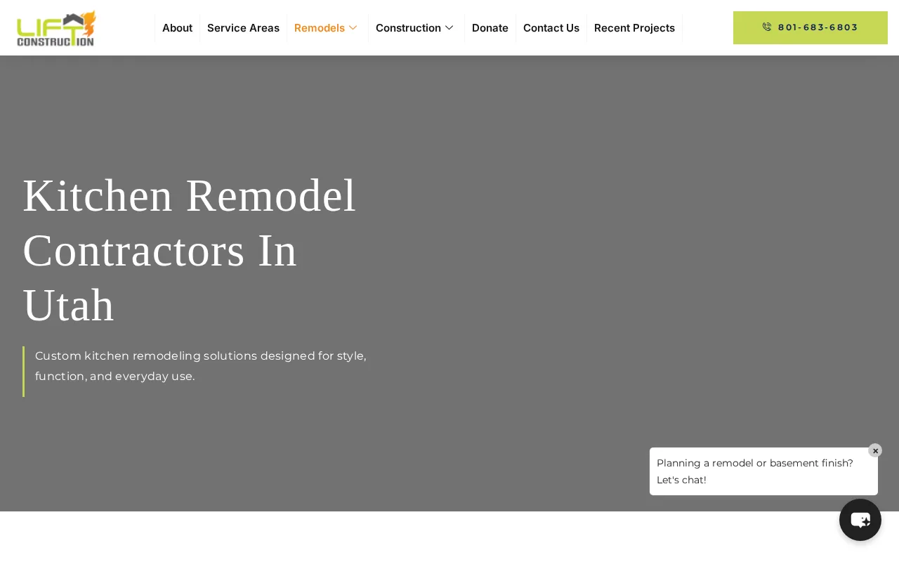Screenshot of the LIFT Construction website