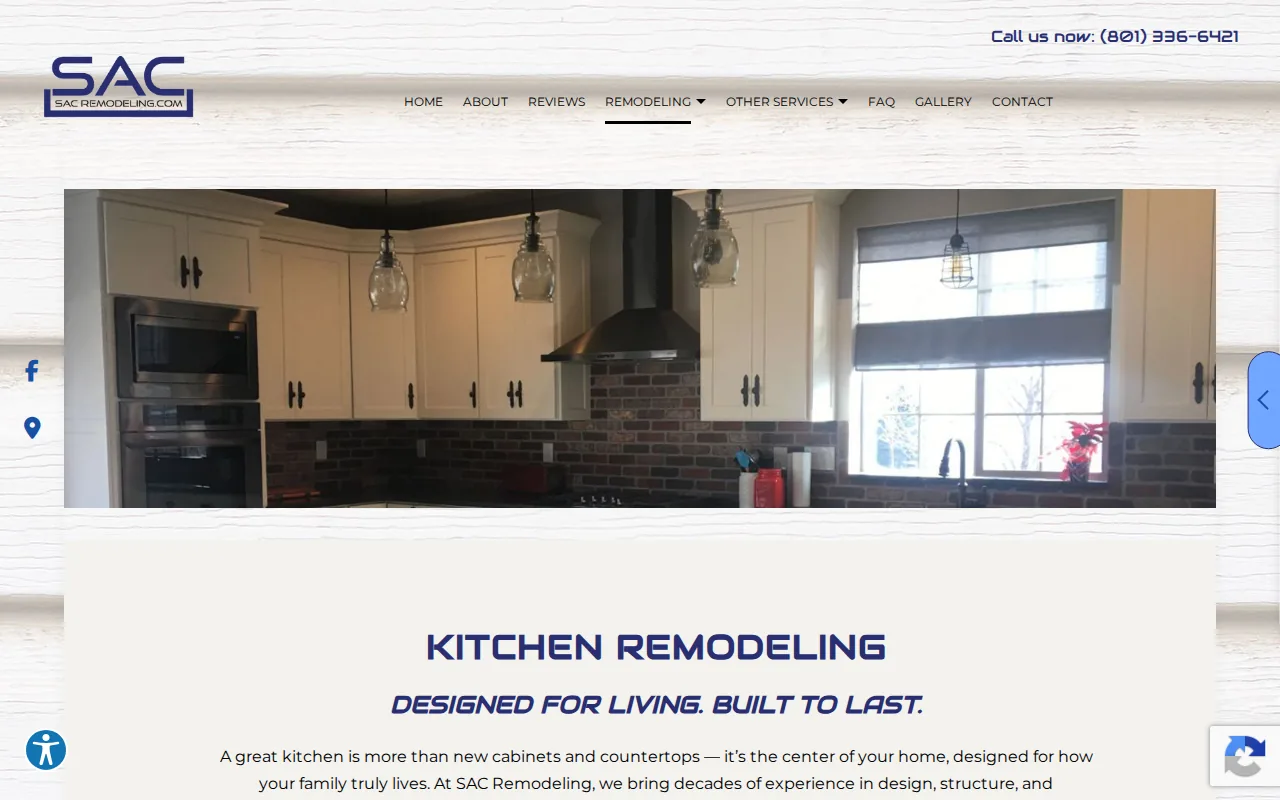 Screenshot of the SAC Remodeling website