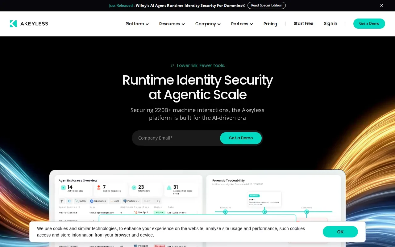 Screenshot of the Akeyless website