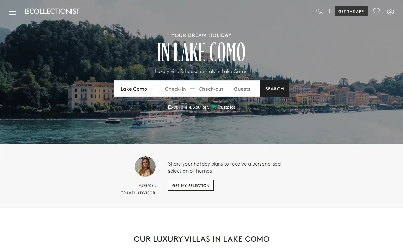 Screenshot of the Le Collectionist website