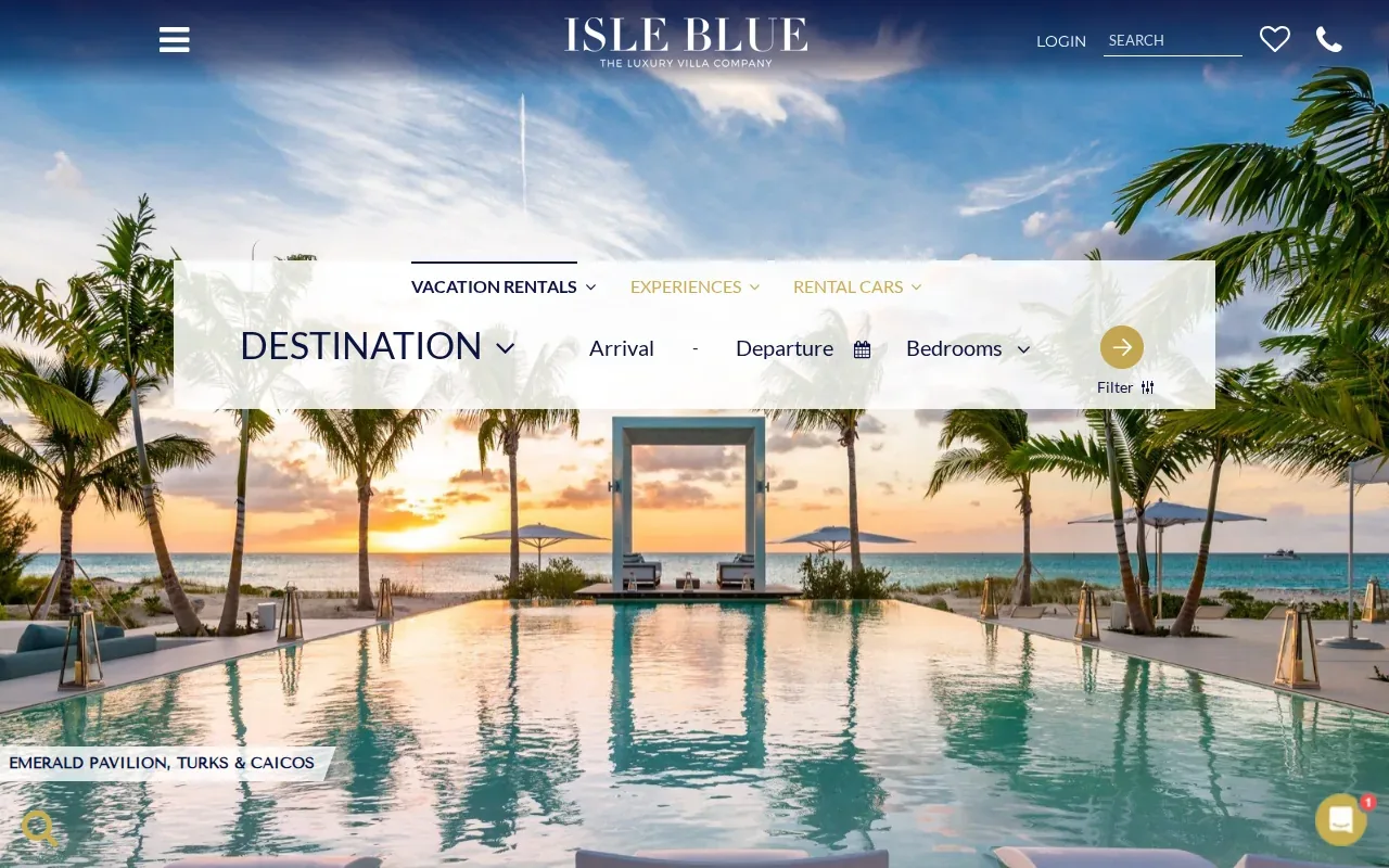 Screenshot of the Isle Blue website