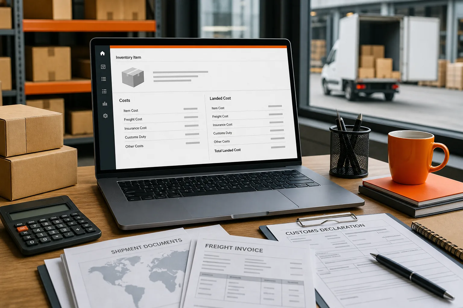 QuickBooks landed cost account setup for ecommerce inventory