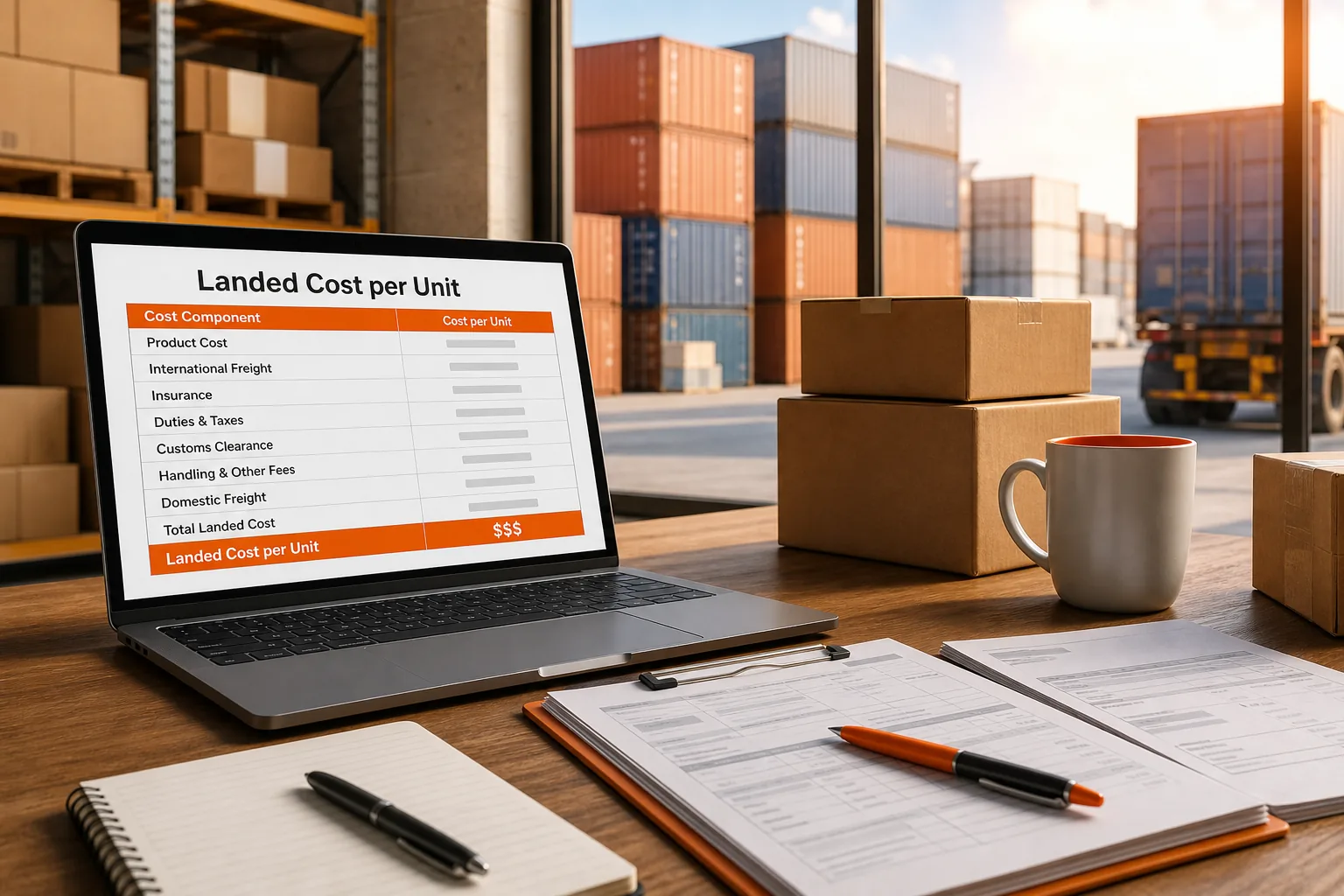 landed cost per unit cost components for e-commerce inventory