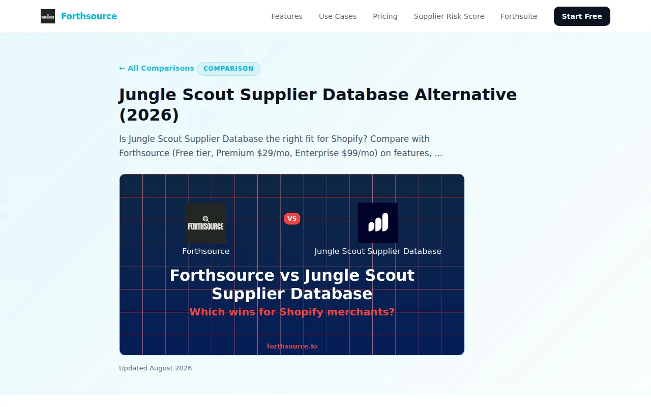 Screenshot of the Forthsource website