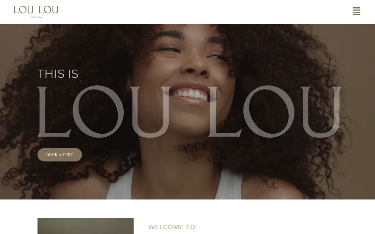 Screenshot of the LOU LOU Med Spa OKC website