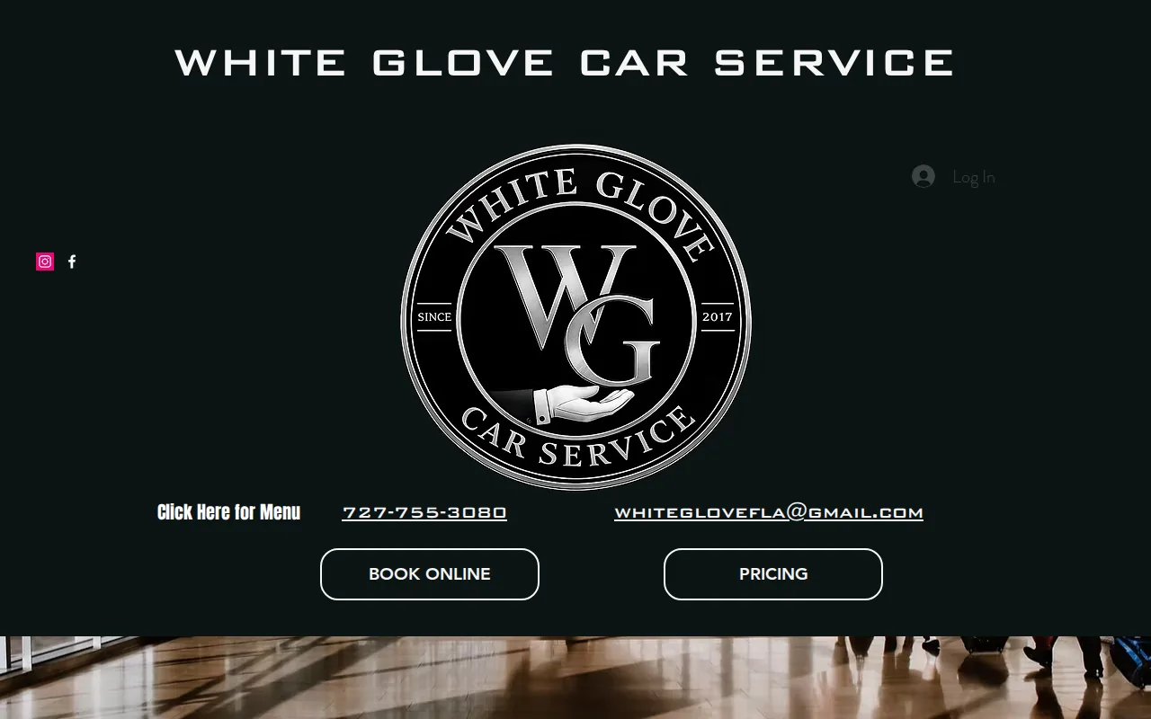 Screenshot of the White Glove Car Service website