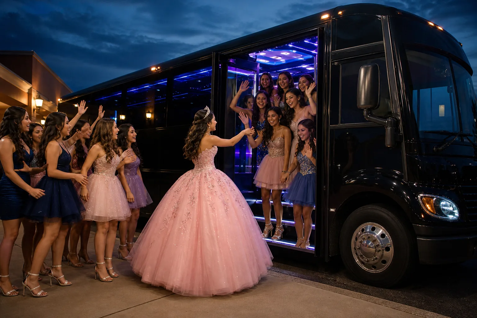 Illustration for Luxury Party Bus Limo