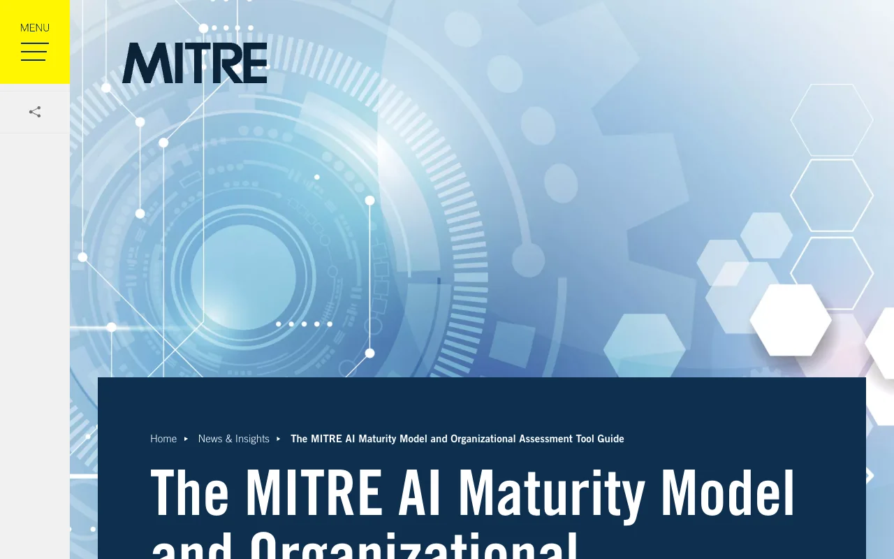 Screenshot of the MITRE AI Maturity Model website