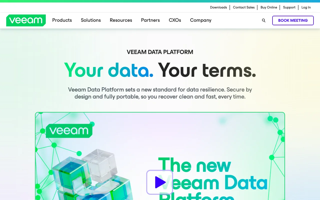 Screenshot of the Veeam Data Platform website