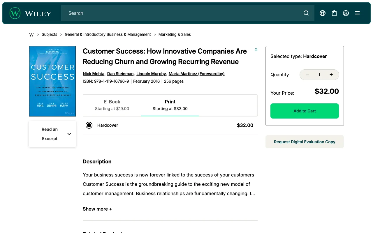 Screenshot of the Customer Success website