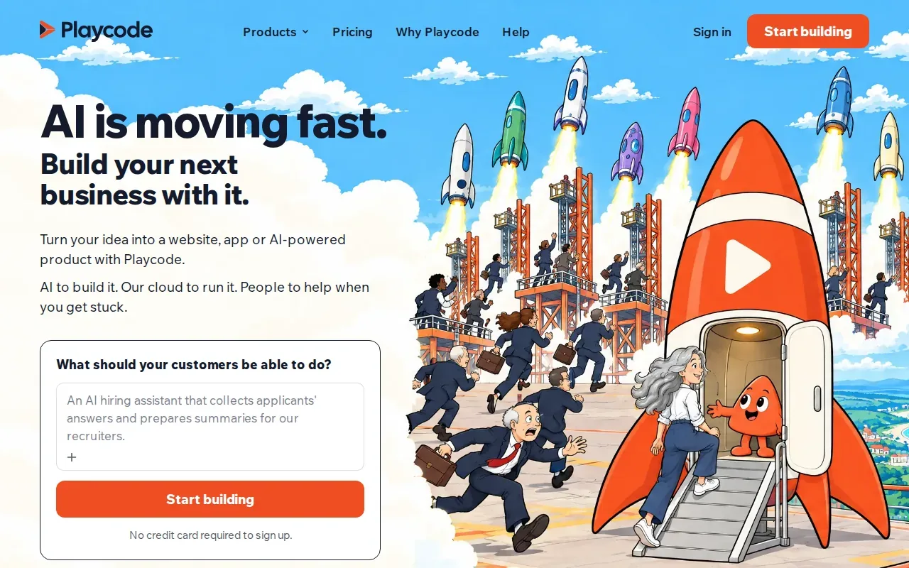Screenshot of the PlayCode website