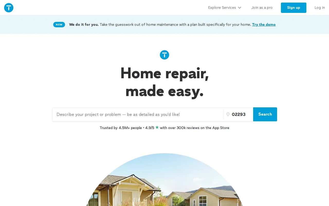 Thumbtack: visual reference for 6. Thumbtack, Marketplace to Connect Contractors with Local Customers