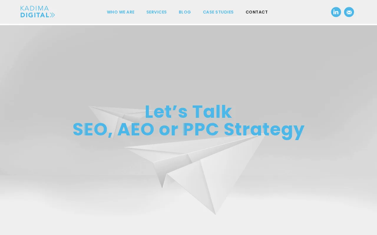 Best Local SEO Agencies for Growing Brands 1 Screenshot of the Kadima Digital website
