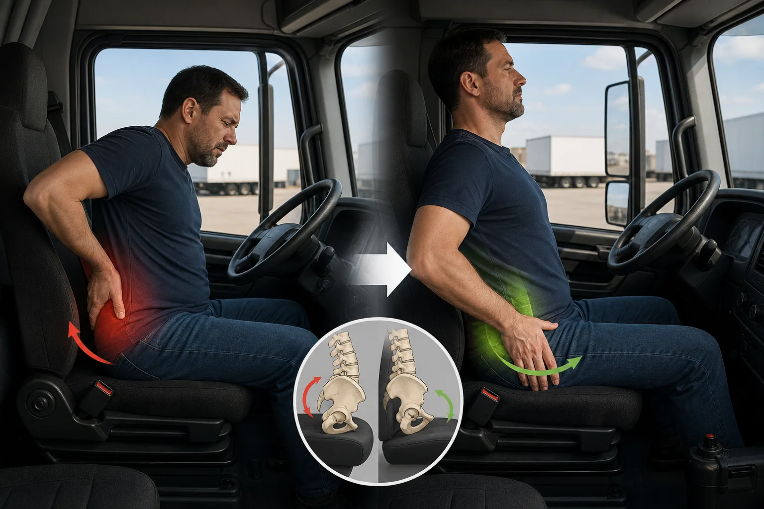Pelvic Tilting Stretch: visual reference for 1. Pelvic Tilting Stretch , Loosen hips & back on the seat