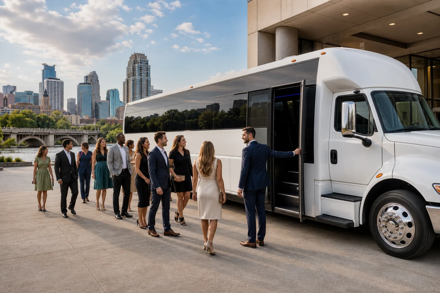 Illustration for A White Knight Limousine