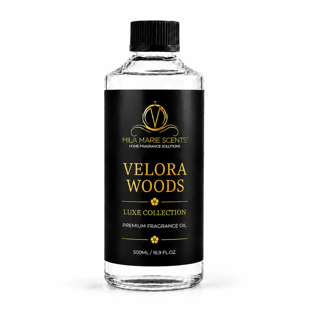 Velora Woods: visual reference for 4. Velora Woods | Luxury Teakwood · Lemon & Cardamom · Warm Sandalwood