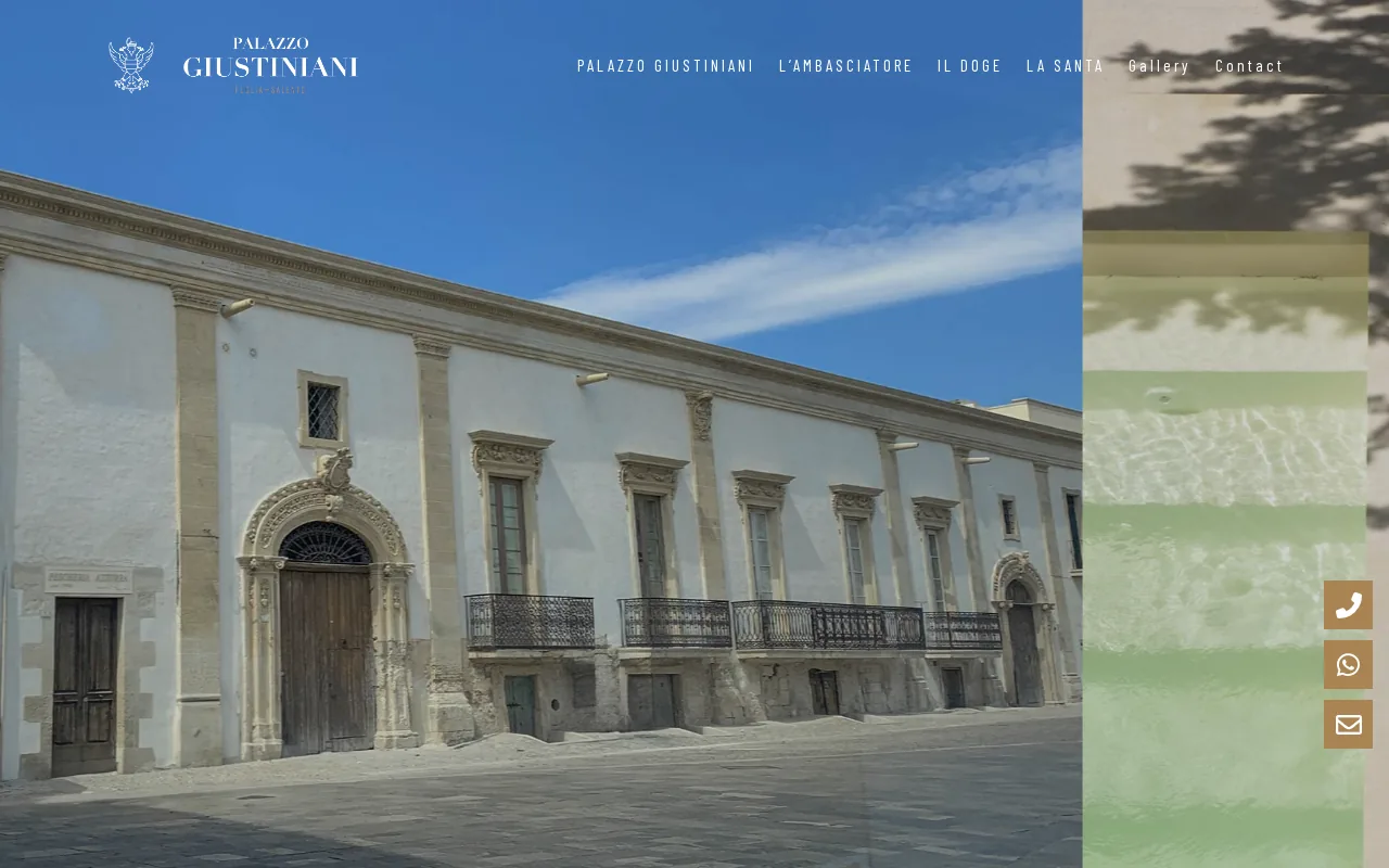 Screenshot of the Palazzo Giustiniani website