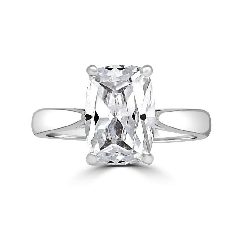 Product photo of Radiant Diamond Veneer Cubic Zirconia 14K Gold Ring