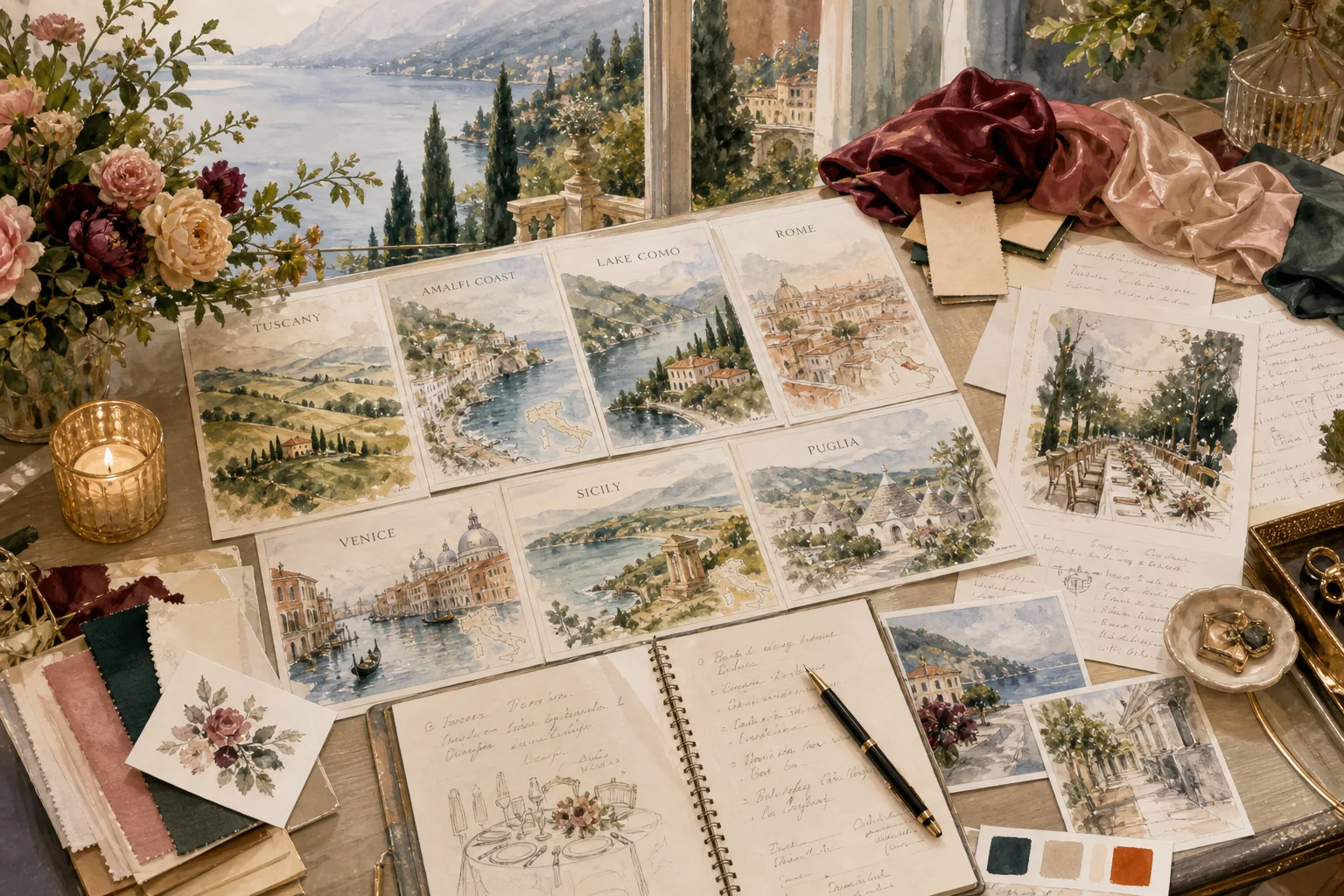 Planning regions and guest experience for a luxury wedding Italy celebration