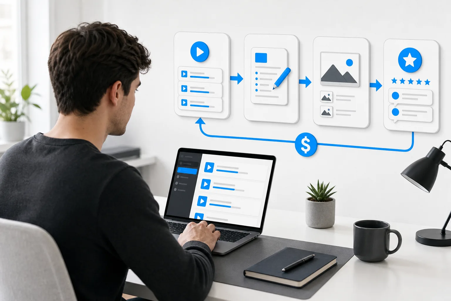 A learner checks course lessons, assignments, and feedback before enrolling.