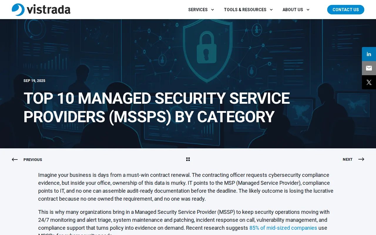 Vistrada: visual reference for 2. Vistrada , Accountable Security Program for Mid‑Market