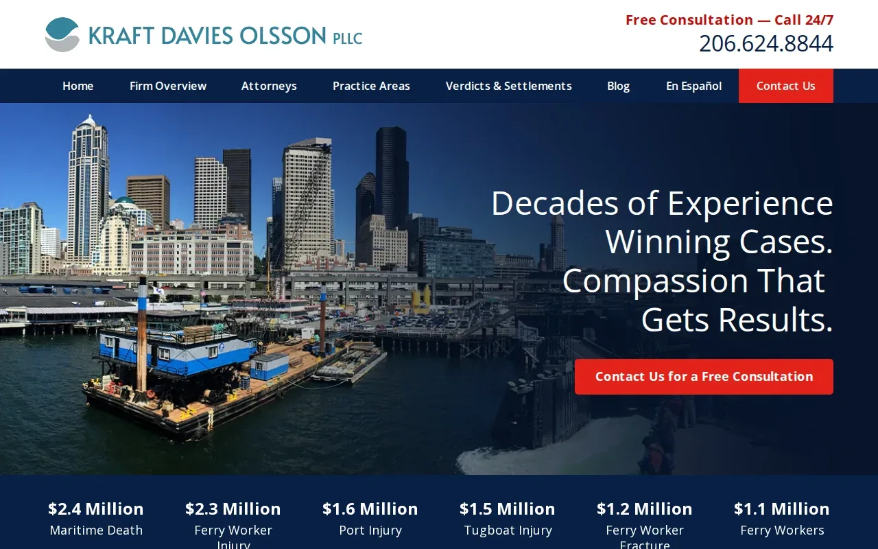 Screenshot of the Kraft Davies Olsson PLLC website