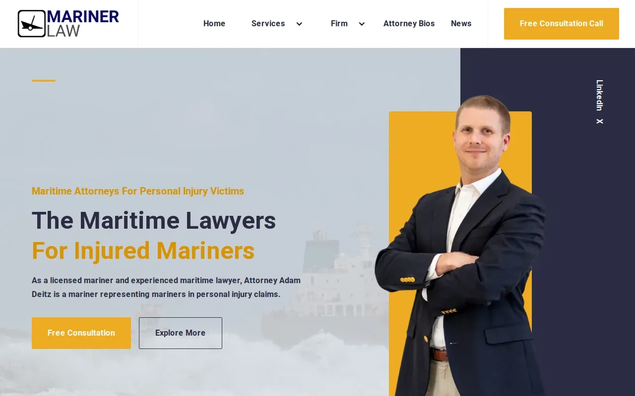 Screenshot of the Mariner Law website
