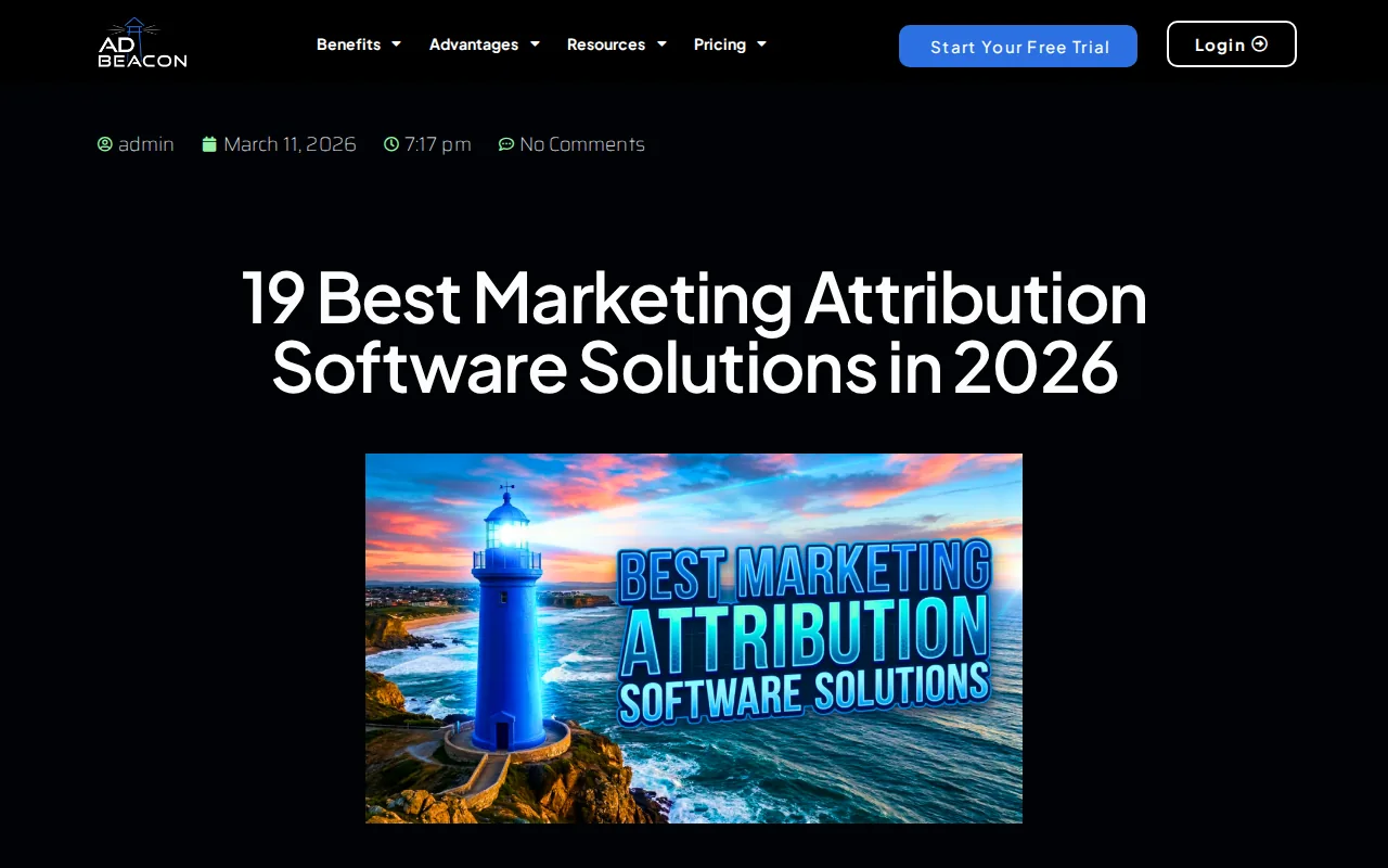 Screenshot of the AdBeacon website