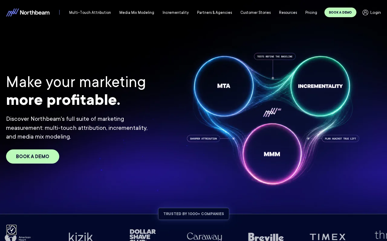 Screenshot of the Northbeam website
