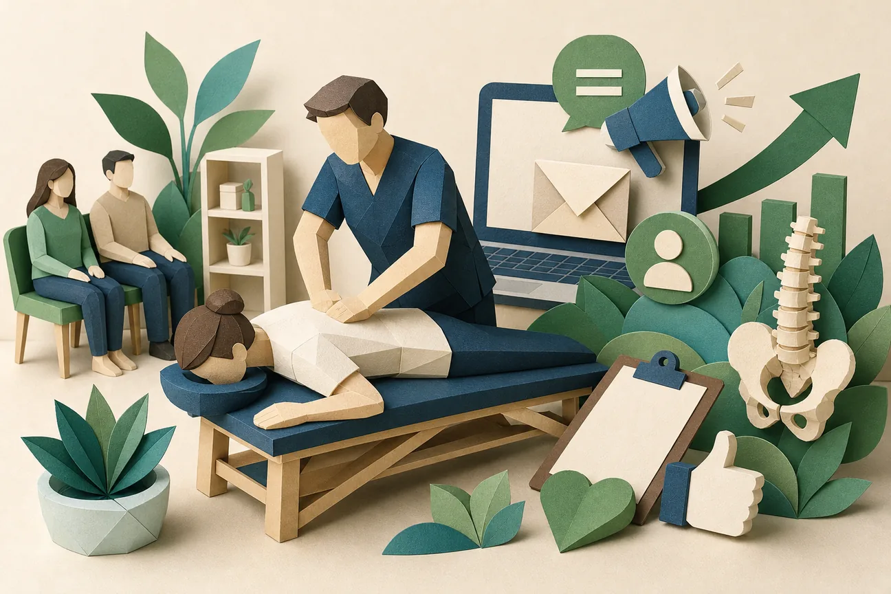 Papercraft illustration of Best Marketing for Osteopaths: 5 Ways to Get Patients