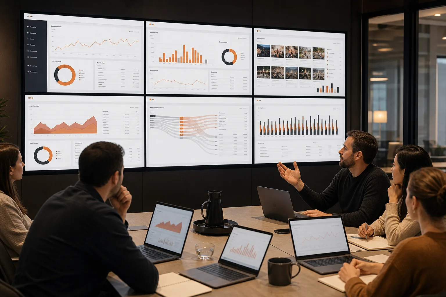 marketing dashboard types for SEO, paid ads, social media, email, and attribution