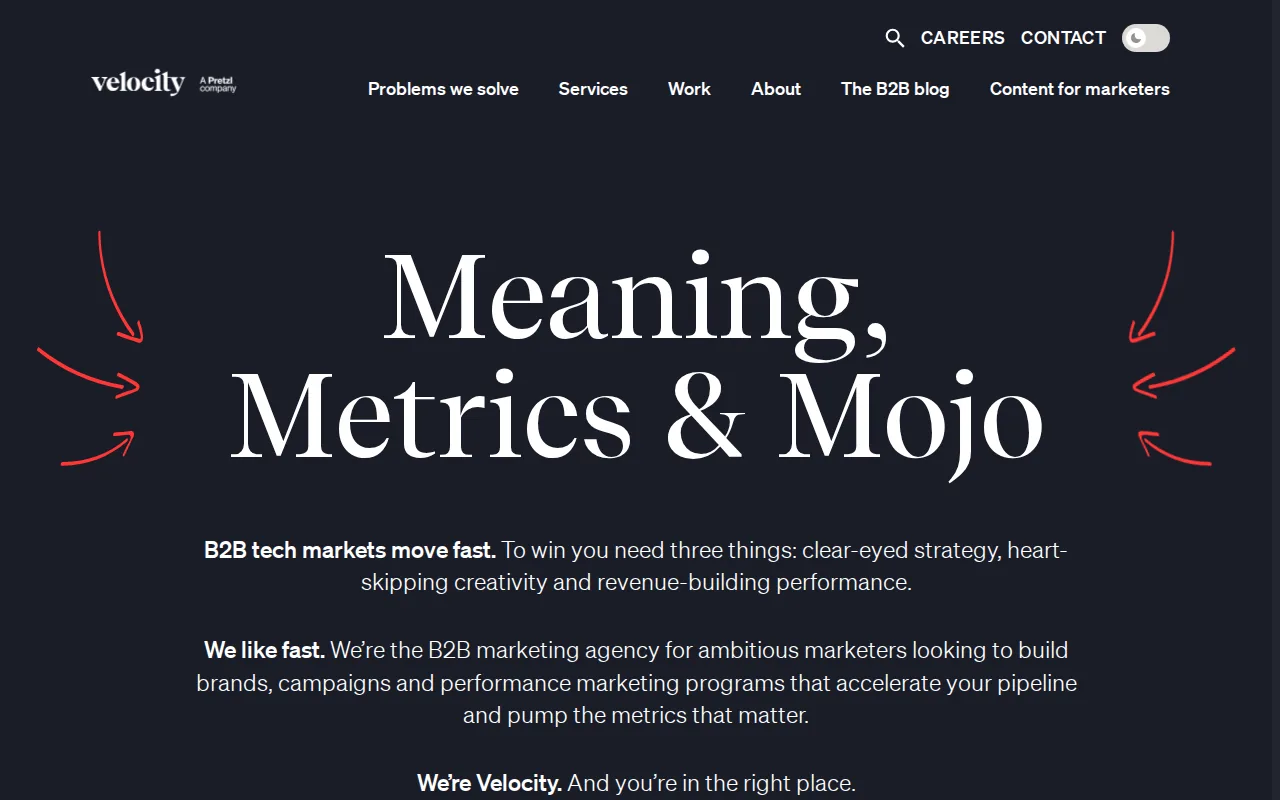 Screenshot of the Velocity Partners website