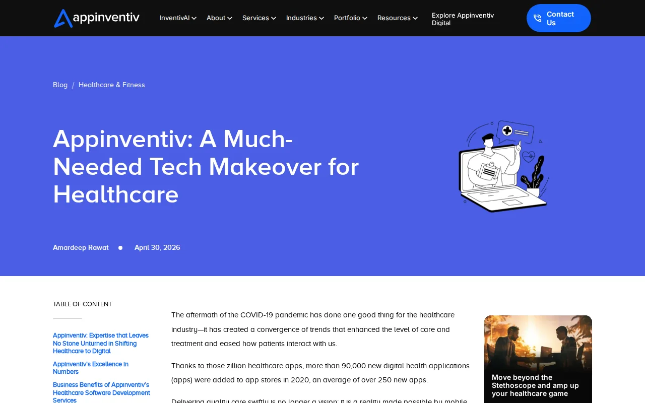 Appinventiv: visual reference for 5. Appinventiv — AI‑Driven mHealth at Scale