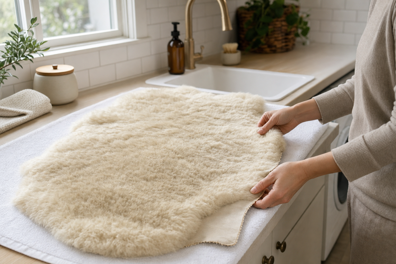 how to clean and dry medical sheepskin safely