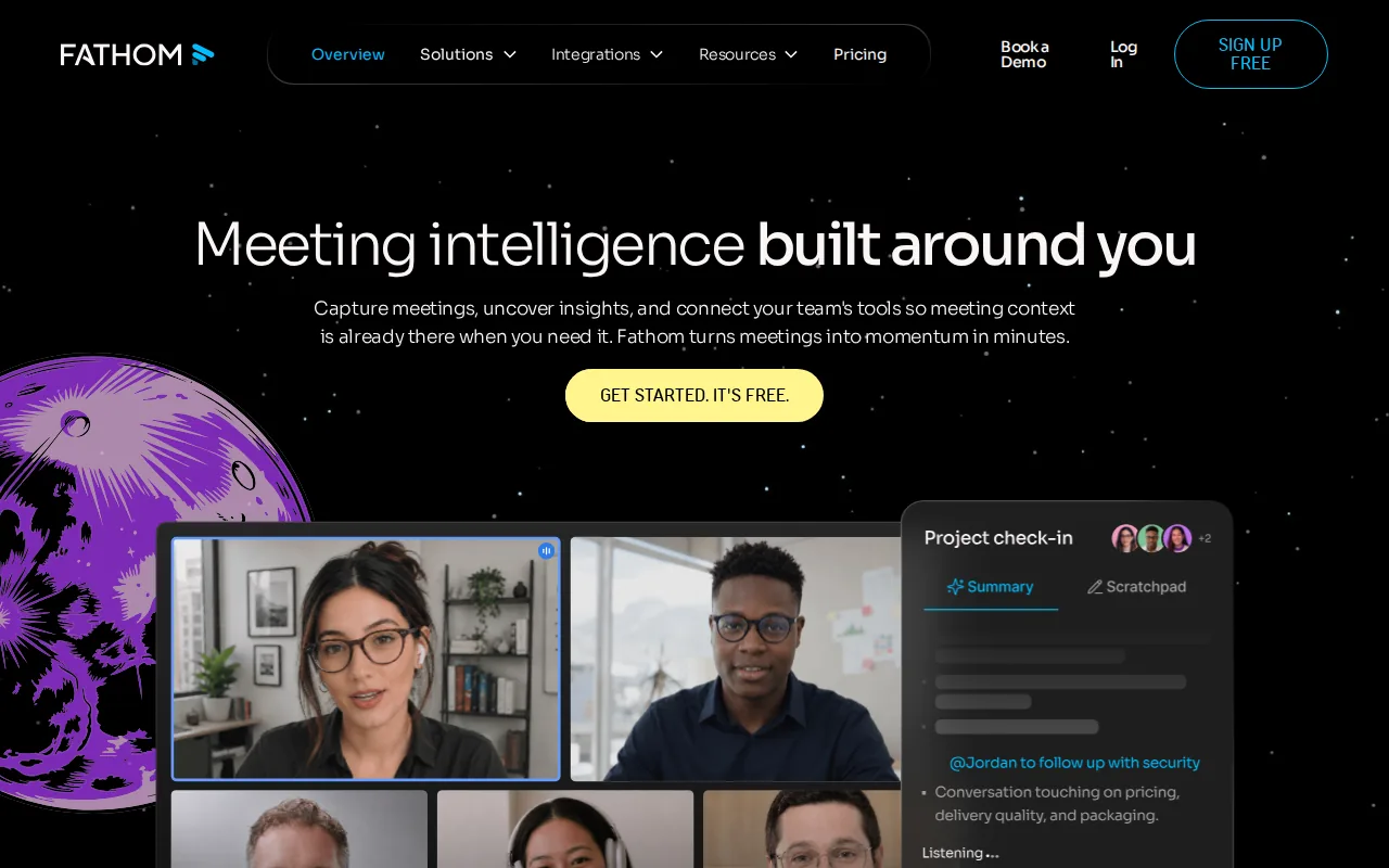 Screenshot of the Fathom website