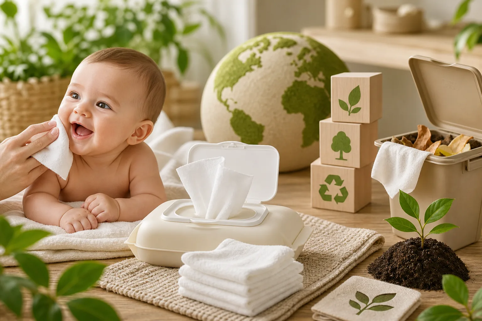 Lingettes Bébé Ultra Douces Tidoo: visual reference for 4. Lingettes Bébé Ultra Douces Tidoo, Certifiées ECOCERT, FSC et OK Compost Home