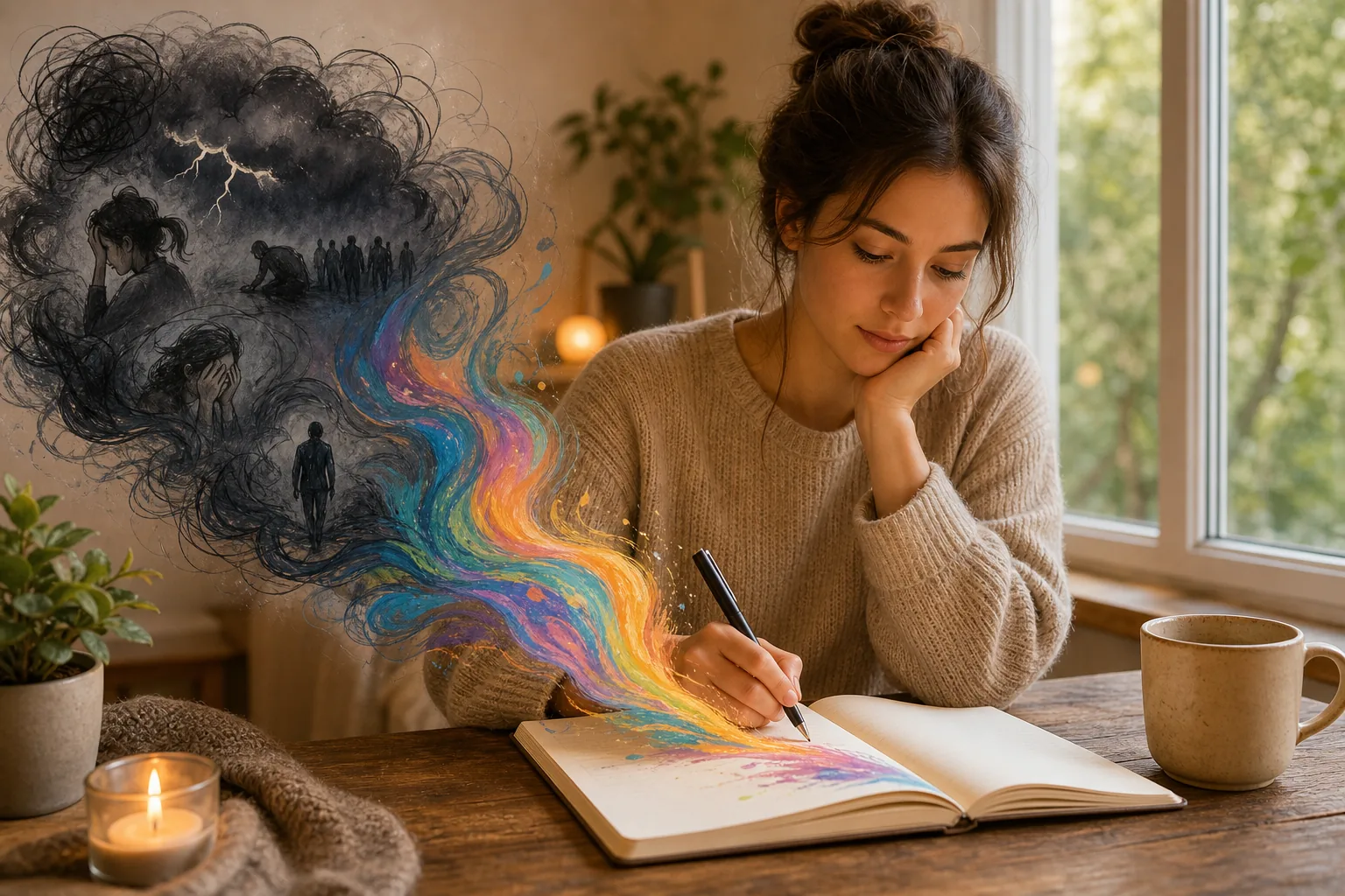 Journaling with Prompts: visual reference for 4. Journaling with Prompts , Process Your Emotions