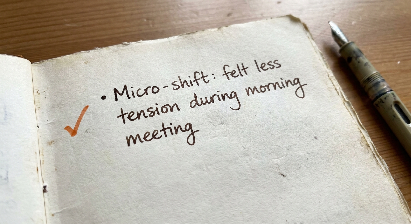 A close‑up of a handwritten journal page with a bullet point reading