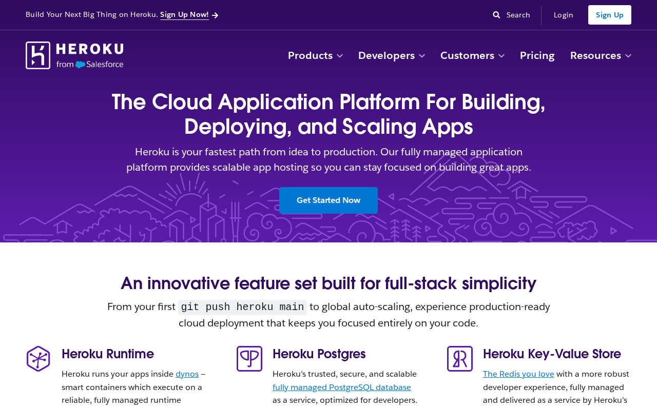 Heroku homepage screenshot