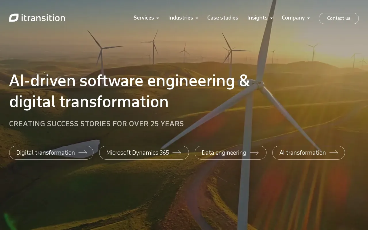 Screenshot of the Itransition website