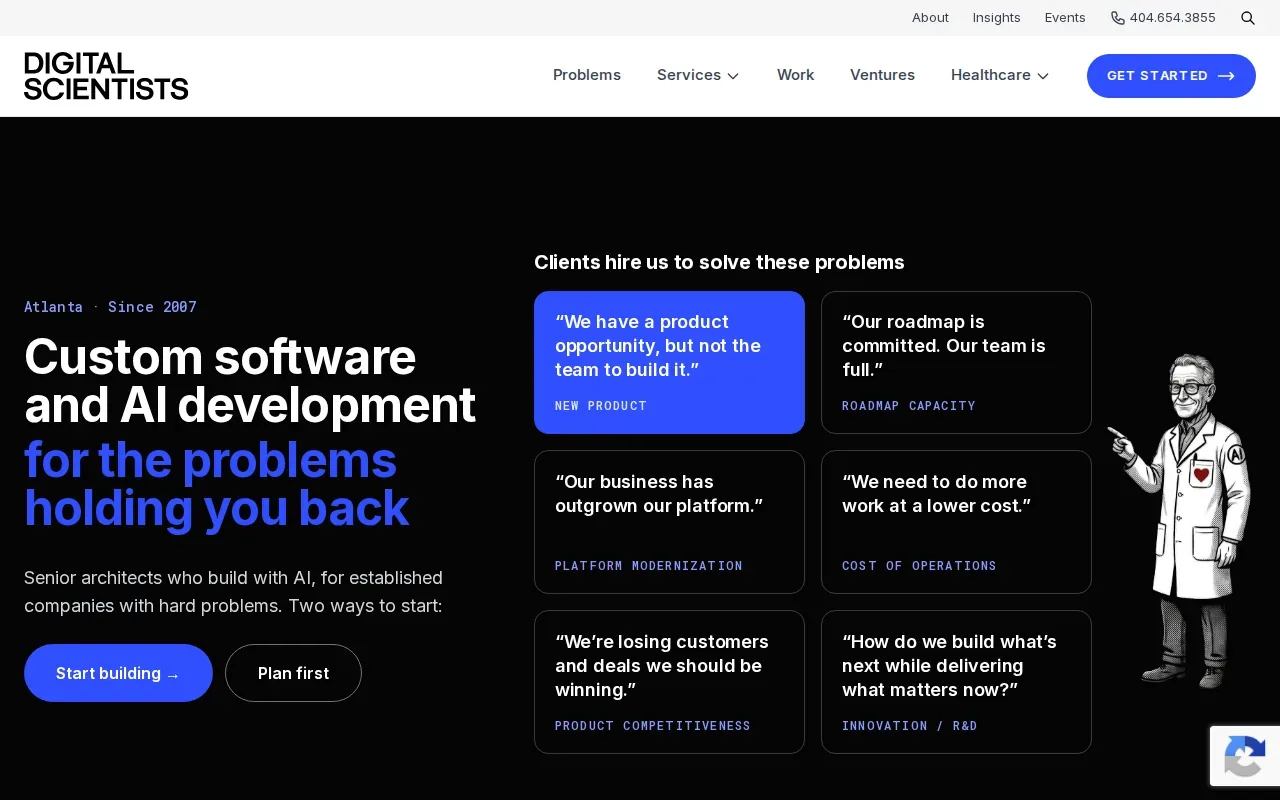 Screenshot of the Digital Scientists website