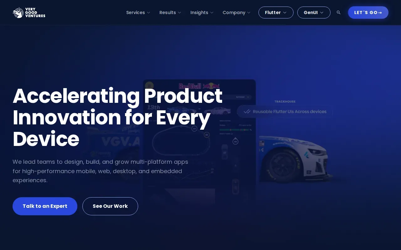 Screenshot of the Very Good Ventures website