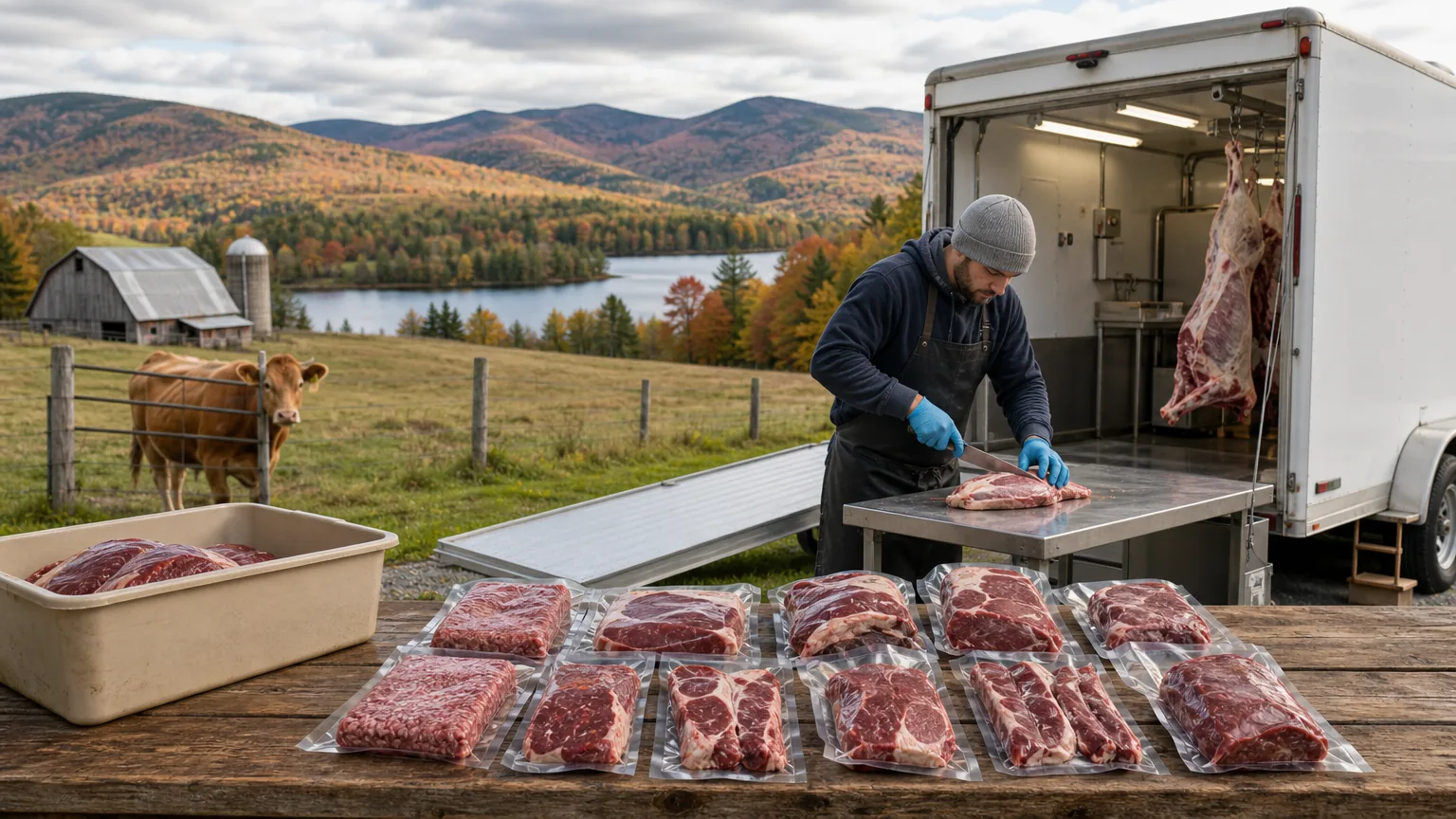 Northeast Kingdom Processing: visual reference for 4. Northeast Kingdom Processing , Custom labeling at $1.15/lb with USDA inspection
