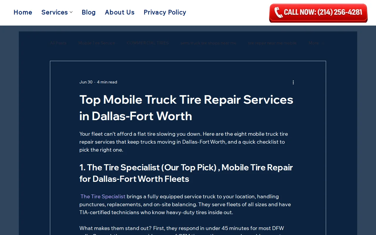 Fleet‑Oriented Mobile Tire Repair Companies: visual reference for 10. Fleet‑Oriented Mobile Tire Repair Companies — Complete Support for Dump Truck Operators