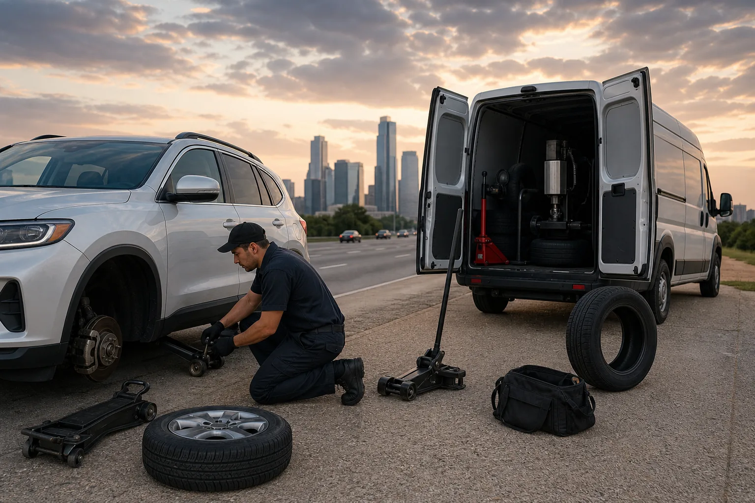 Illustration for Houston area tire assistance