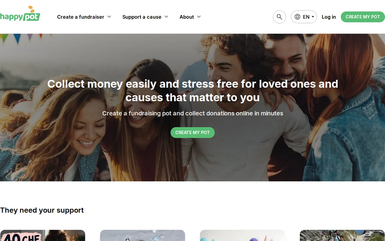 Screenshot of the Happy Pot website