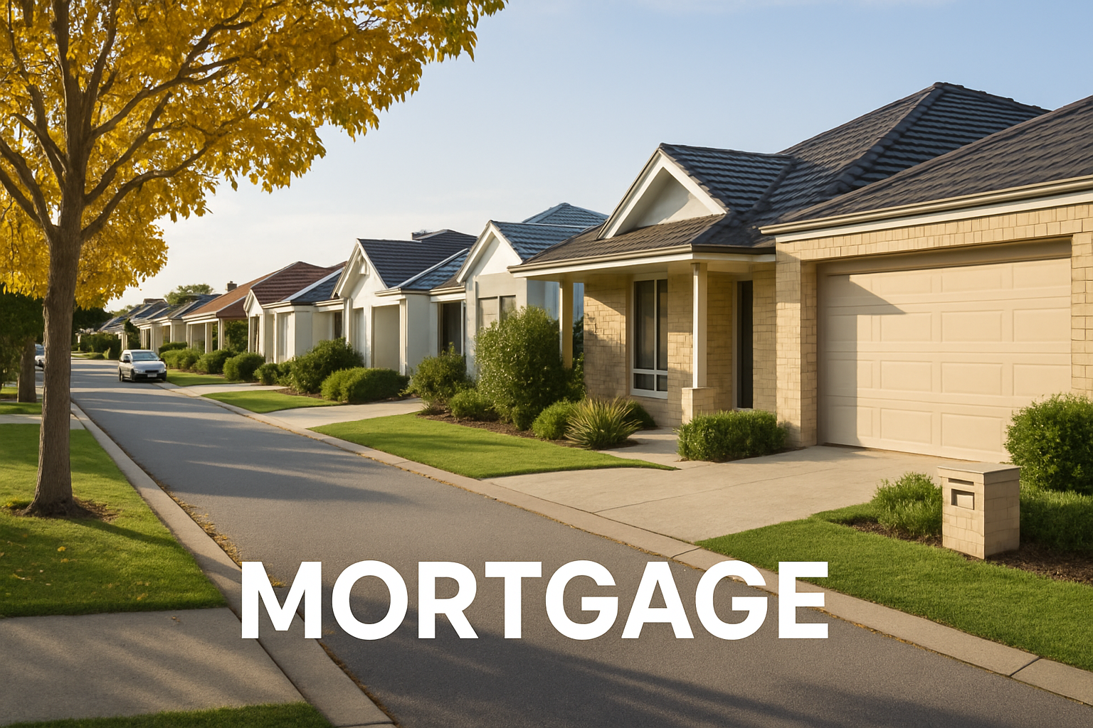 Wellard residential streetscape with typical family homes illustrating local property financing opportunities. Alt: mortgage broker wellard local community property.